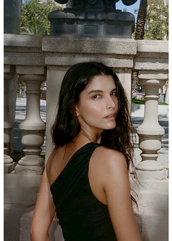 ZARA ASİMETRİK DRAPELİ TÜL BODY - Görsel 3