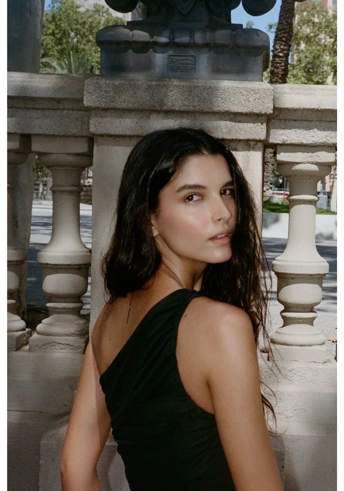 ZARA ASİMETRİK DRAPELİ TÜL BODY - Görsel 3