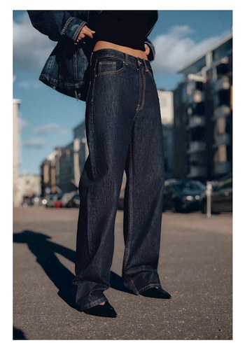 ZARA DÜZ KESİM YÜKSEK BEL KEMERLİ JEAN - Görsel 4