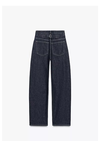 ZARA DÜZ KESİM YÜKSEK BEL KEMERLİ JEAN - Görsel 8
