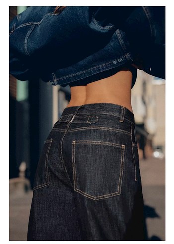 ZARA DÜZ KESİM YÜKSEK BEL KEMERLİ JEAN - Görsel 6