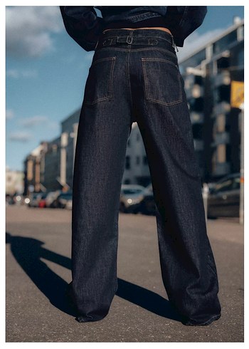 ZARA DÜZ KESİM YÜKSEK BEL KEMERLİ JEAN - Görsel 5