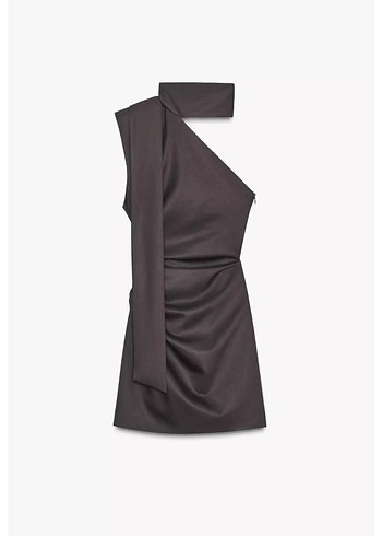 ZARA FULARLI  ASİMETRİK KISA ELBİSE - Görsel 5