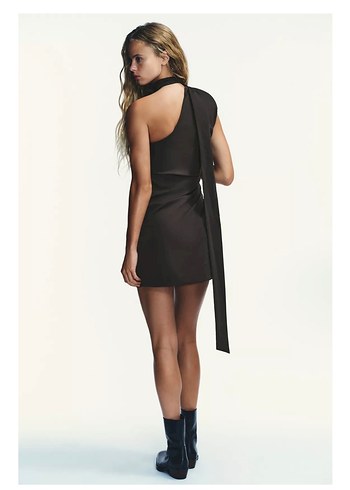 ZARA FULARLI  ASİMETRİK KISA ELBİSE - Görsel 4