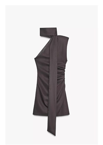 ZARA FULARLI  ASİMETRİK KISA ELBİSE - Görsel 6