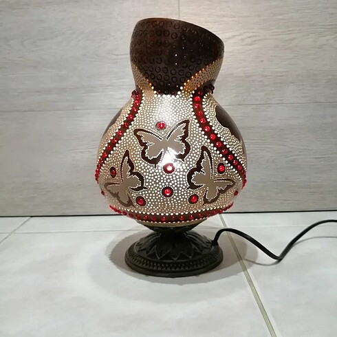  Beden camel Renk İşlemeli su kabağı lambası