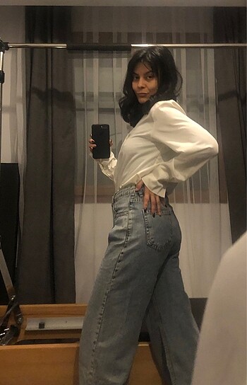 s Beden mavi Renk Trendyolmilla Wide Leg Jean