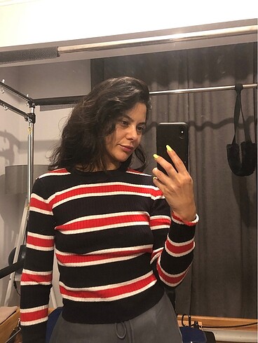 H&M Çizgili Örme Triko