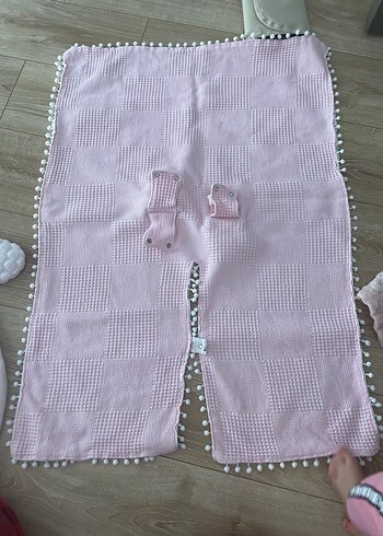 Müslin çift renk puset örtüsü ve minderi ve organizer çanta - Görsel 3