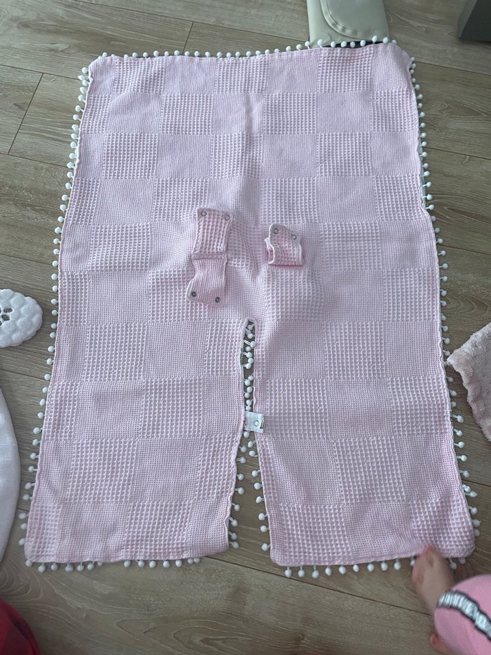 Müslin çift renk puset örtüsü ve minderi ve organizer çanta - Görsel 3