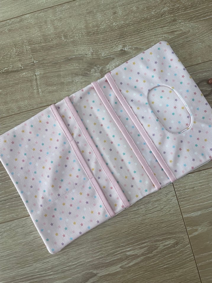 Müslin çift renk puset örtüsü ve minderi ve organizer çanta - Görsel 5