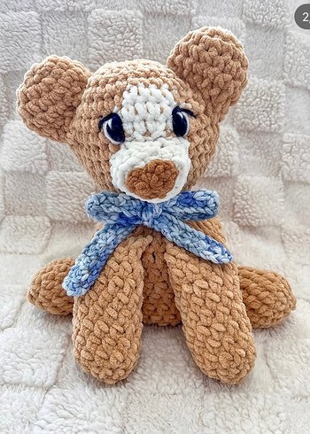 Bej El Örgüsü Peluş Ayıcık Oyuncak