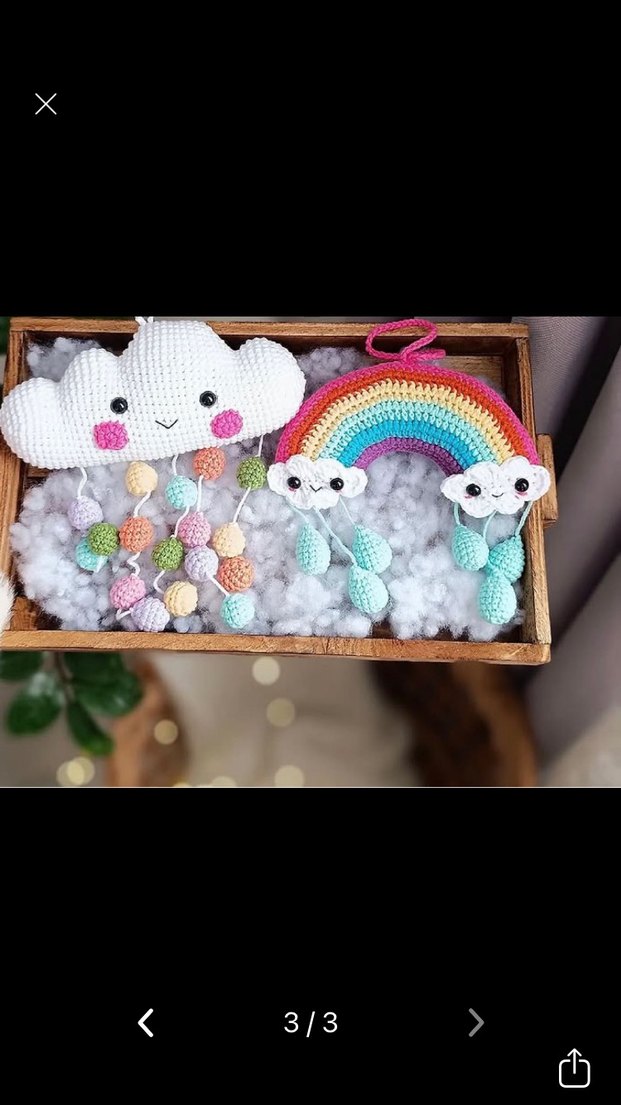 Nakışlı Örgü Bulut Bebek Odası Süsü - Görsel 3