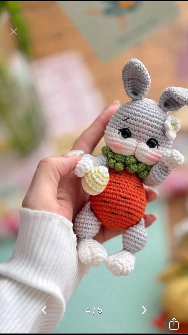 Pastel Renkli Örgü Bebek Sepeti ve Oyuncaklar - Görsel 4