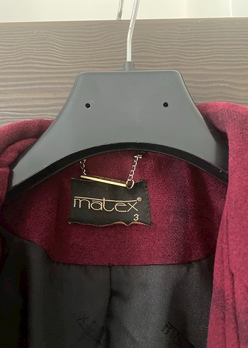 Bordo Çift Düğmeli Kaban - Görsel 7