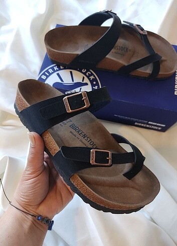 Diğer Birkenstock mayari terlik siyah bronz tokalı 