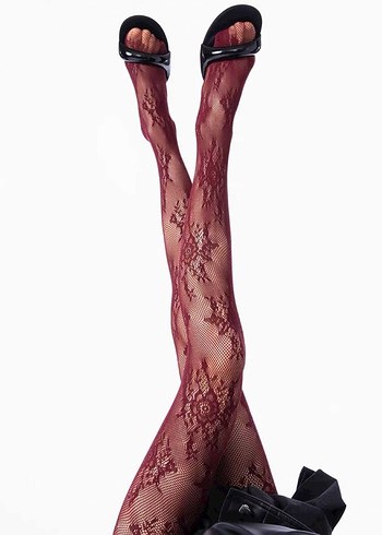 Çiçek Desenli Külotlu Çorap - Görsel 3