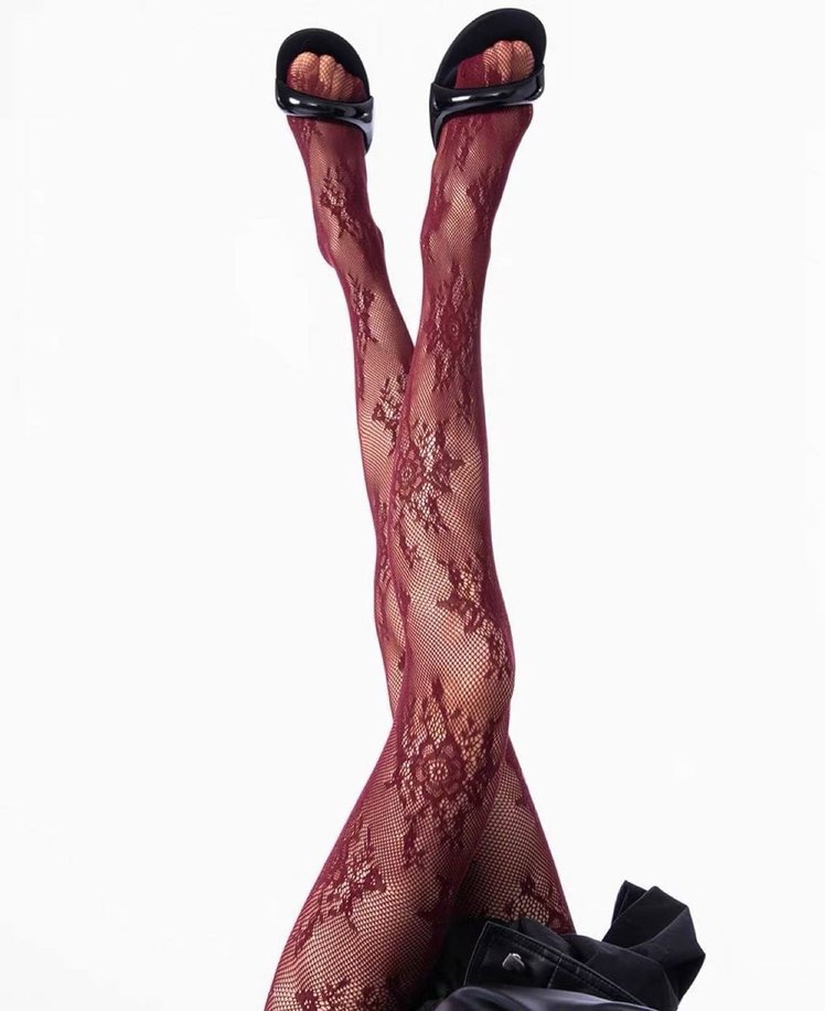 Çiçek Desenli Külotlu Çorap - Görsel 3