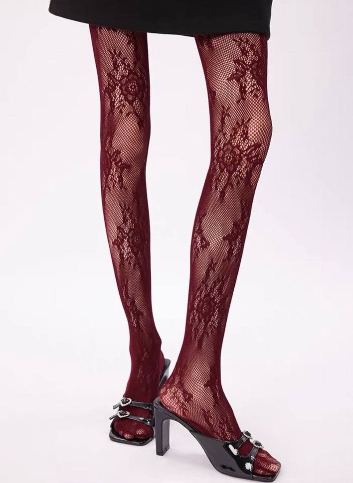 Çiçek Desenli Külotlu Çorap - Görsel 5