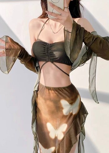 4'lü Set Kelebek Desenli Bikini Takım - Görsel 4