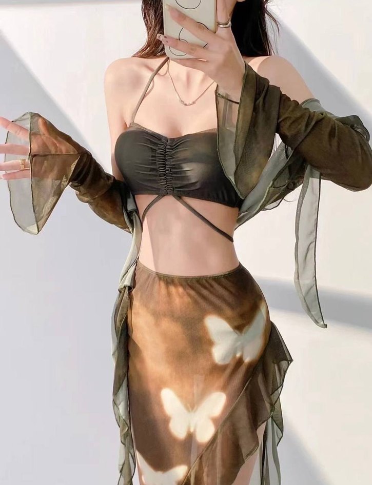 4'lü Set Kelebek Desenli Bikini Takım - Görsel 4