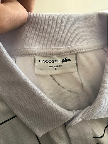 l Beden beyaz Renk Lacoste regular fit polo yaka tshirt