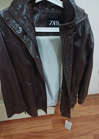 Zara Kahverengi Deri Kadın Ceket