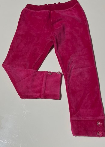 Düğmeli Pembe Kız Taytı - Görsel 3