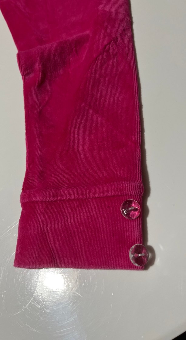 Düğmeli Pembe Kız Taytı - Görsel 2