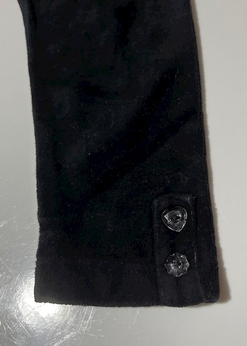 Kız Çocuk Siyah Düğmeli Tayt - Görsel 2