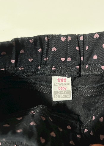 Kız Çocuk Siyah Baskılı Esnek Tayt - Görsel 4