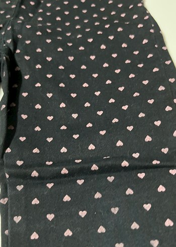 Kız Çocuk Siyah Baskılı Esnek Tayt - Görsel 2