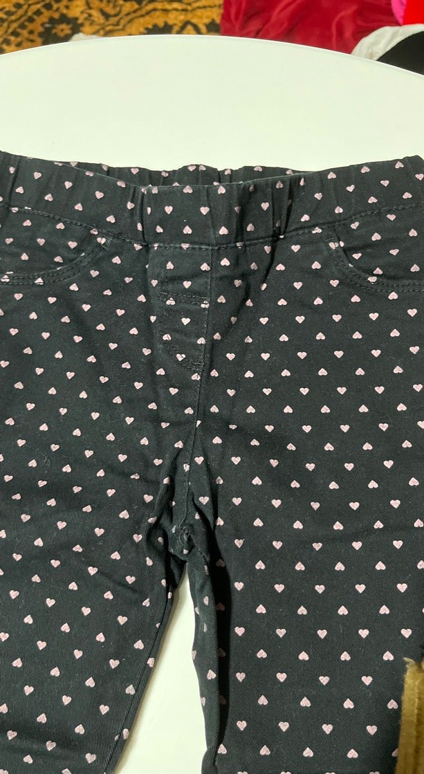 Kız Çocuk Siyah Baskılı Esnek Tayt - Görsel 3