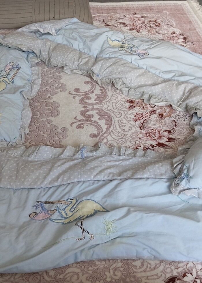 Beşik içi minderleri.. beşik kenarları. Çocuk yatağı. - Görsel 3