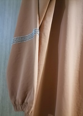 Bej Uzun Kollu Salaş Kadın Tunik - Görsel 2