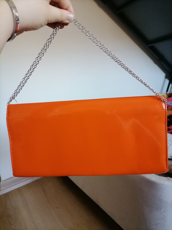 Turuncu Deri Fiyonk Detaylı Kadın Çanta - Görsel 3