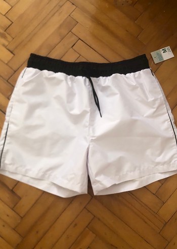 PRİMARK SIFIR Beyaz Bol Kesim Mini Erkek Mayo Şortu - Görsel 2