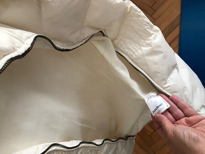 PARK BRAVO SIFIR GİBİ ŞİŞME YELEK. 36 BEDEN BEYAZ. YAKASI KÜRKLÜ - Görsel 8