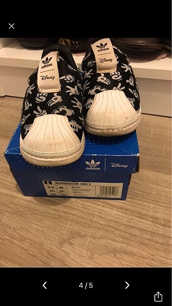 25 Beden siyah Renk Adidas spor ayakkabı