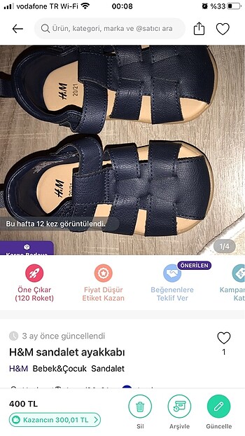 20 Beden H&M sandalet