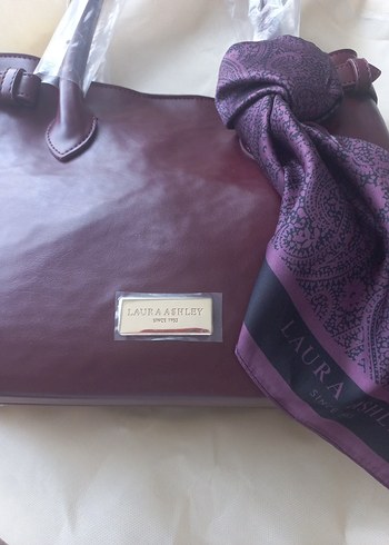 Laura Ashley Burgundy Deri Kadın Çanta - Laura Ashley