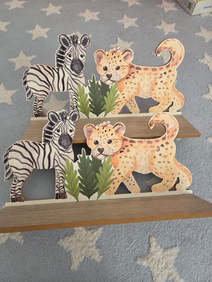 Çocuk Rafı Zebra ve Aslan Figürlü - Görsel 2