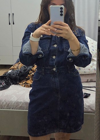 Denim Mini Elbise