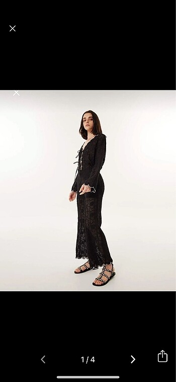 m Beden Twist dantelli pantolon