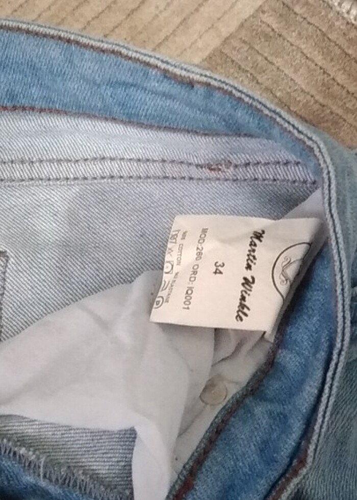 Bayan Yırtık Desenli Kot pantolon  - Görsel 3