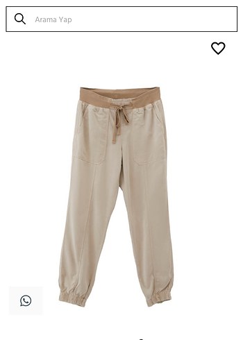 Bej Keten Bol Kesim Kemerli Jogger Kadın Pantolon - Görsel 14