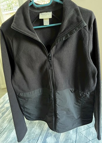 Kadın Siyah Fermuarlı Yüksek Yakalı Polar Ceket - Görsel 2