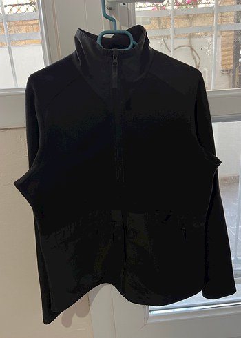 Kadın Siyah Fermuarlı Yüksek Yakalı Polar Ceket - Görsel 5