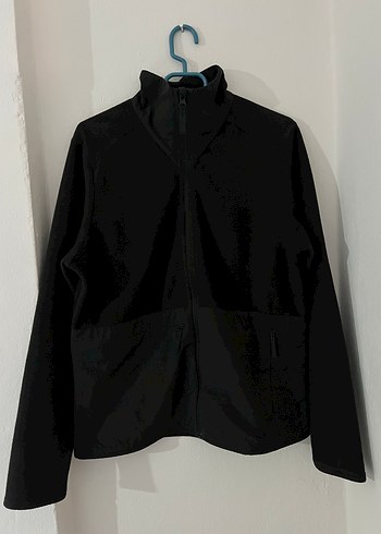 Kadın Siyah Fermuarlı Yüksek Yakalı Polar Ceket - Görsel 6