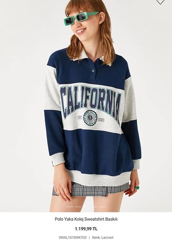 Polonya Yaka Kolej Koton Kadın Sweatshirt - Görsel 11